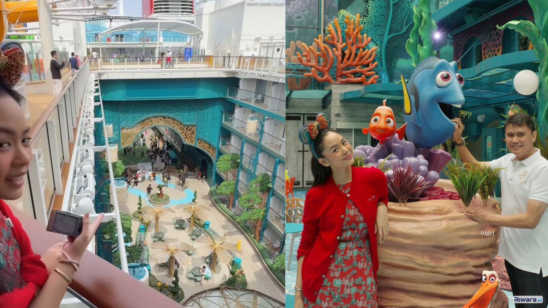 Rania Yamin membagikan keseruan berada di dalam kapal Disney Adventure, Minggu, 8 Maret 2026